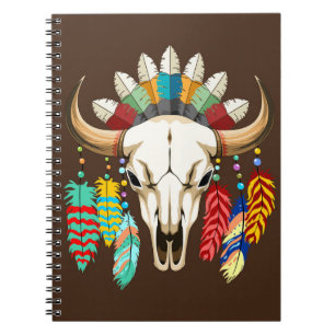 Carnet Emblème amérindien de crâne de buffle
