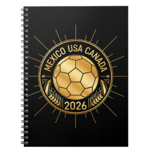 Carnet Emblème de football doré 2026 Mexique États-Unis