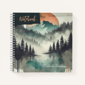 Carnet Embre Twilight - Réflexions de la forêt aquarelle