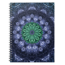 Emerald Blue Crystalline Energy Fractal Art