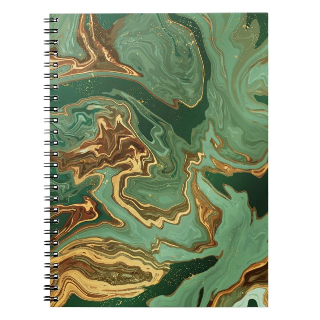 Carnet Emerald Elegance : Gold Marble Luxe (Devant)