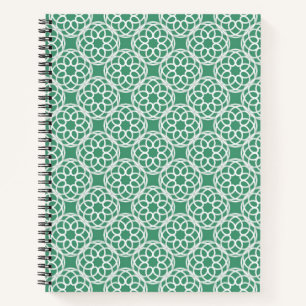 Carnet Emerald Green Blanc géométrique Motif sans couture