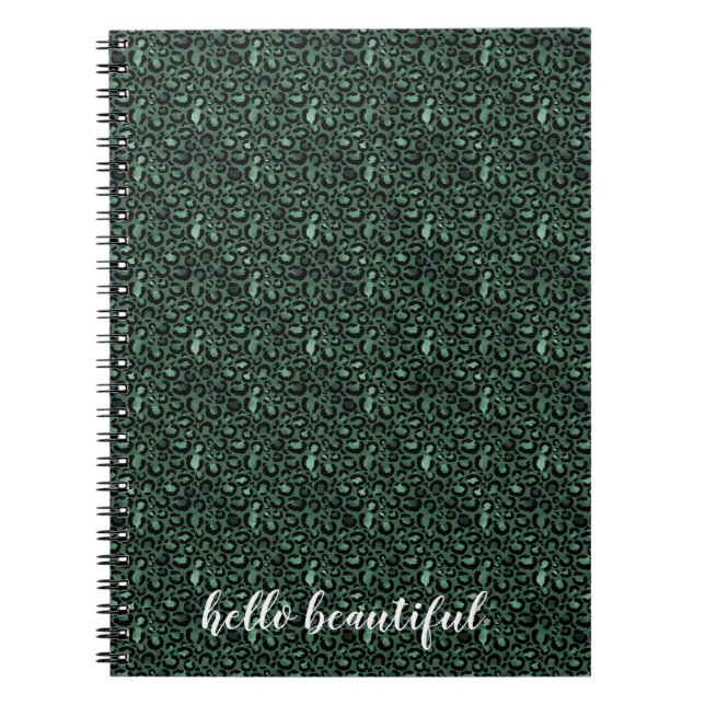 Carnet Emerald Green Empreinte de léopard (Devant)