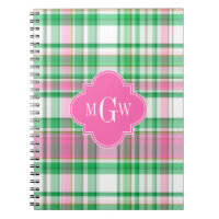 Emerald Green Hot Pink Wht Preppy Madras