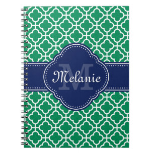 Carnet Emerald Green What Marocain Motif Marine Monogramm
