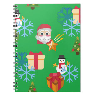Carnet emoji de Noël vert
