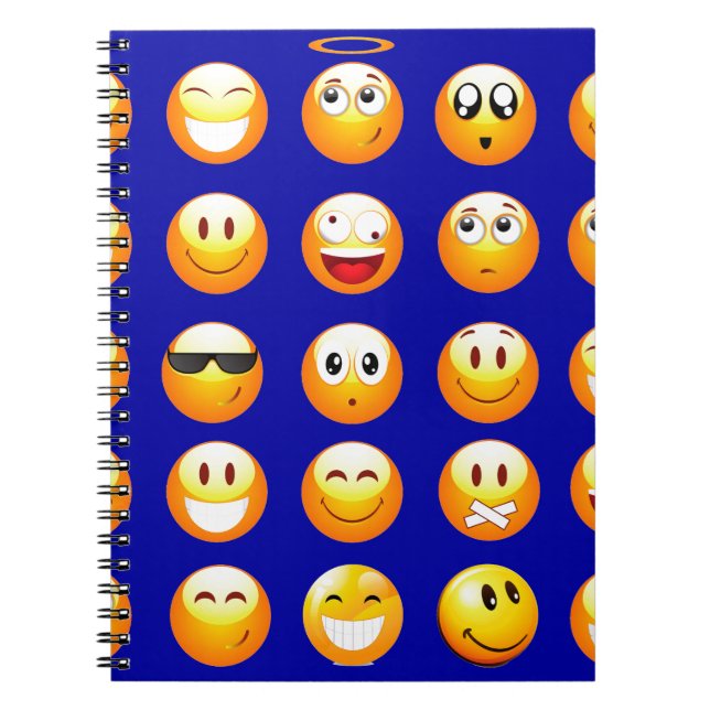 Carnet emojis bleu foncé (Devant)