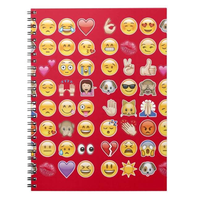 Carnet émoticône rouge (Devant)