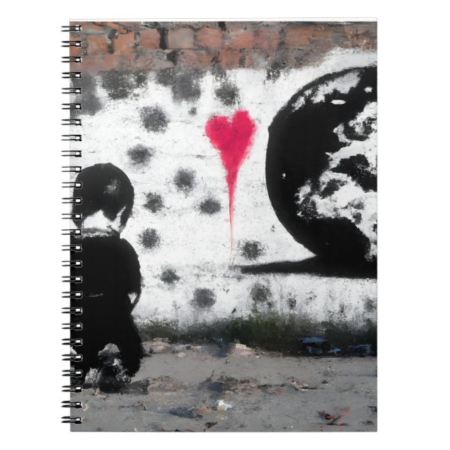 Carnet Emotive Street Art Boy Earth Heart Mural (Devant)