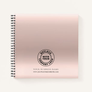Carnet Employés minimalistes or Rose du logo de l'entrepr