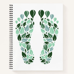 Carnet Empreinte de feuille verte écologique