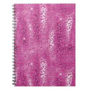 Carnet Empreinte de léopard blanc rose