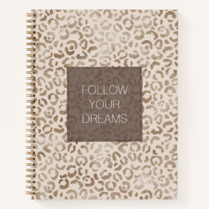 Carnet Empreinte de léopard Brown de crème      