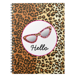 Carnet Empreinte de léopard de lunettes oculaires Cat ave