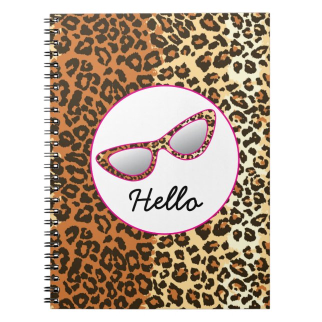 Carnet Empreinte de léopard de lunettes oculaires Cat ave (Devant)