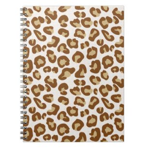 Carnet Empreinte de léopard de neige, beige, tan et crème