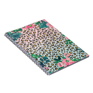 Carnet Empreinte de léopard de Parties scintillant flora