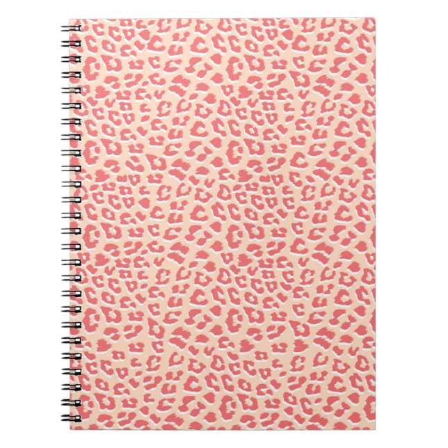 Carnet Empreinte de léopard Motif Vivre Coral Blanc (Devant)