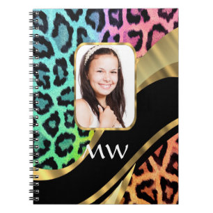 Carnet Empreinte de léopard multicolore