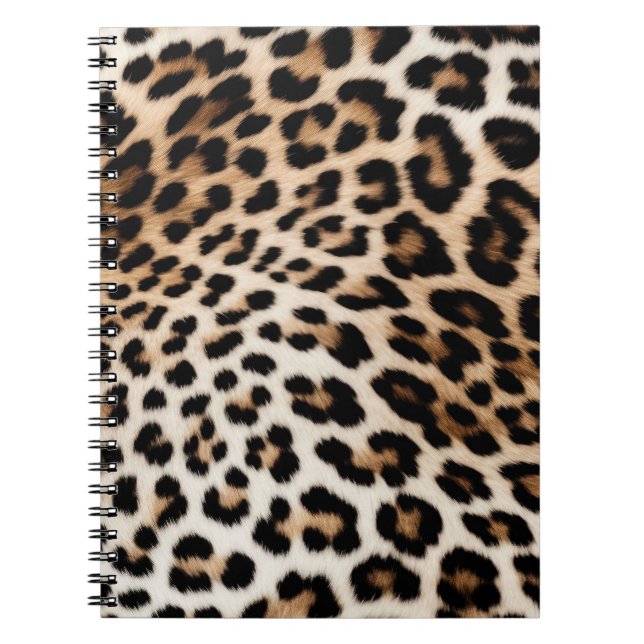 Carnet Empreinte de léopard noir crème (Devant)
