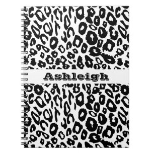 Carnet Empreinte de léopard noir et blanc