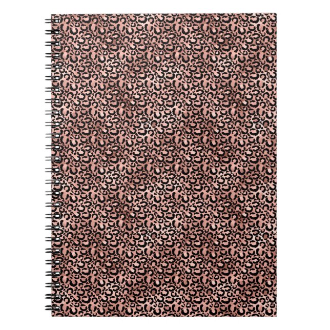Carnet Empreinte de léopard noir rose (Devant)
