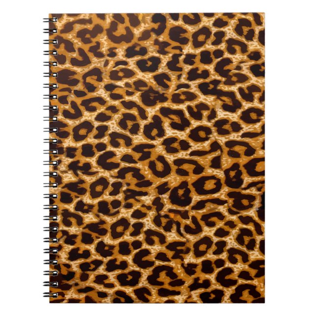 Carnet Empreinte de léopard, papier guépard, rose, girly (Devant)