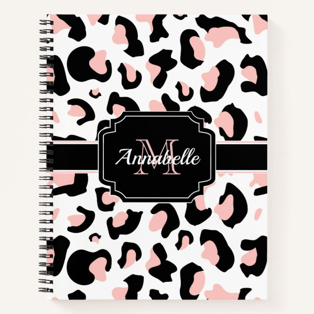 Carnet Empreinte de léopard rose (Devant)