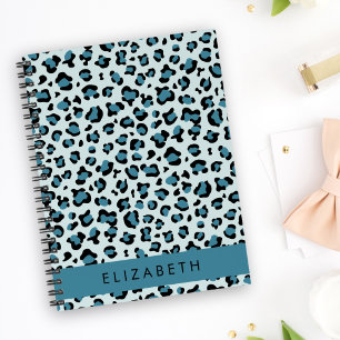 Carnet Empreinte de léopard, Spots, Leopard Bleu, Votre N