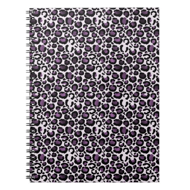 Carnet Empreinte de léopard violet noir (Devant)