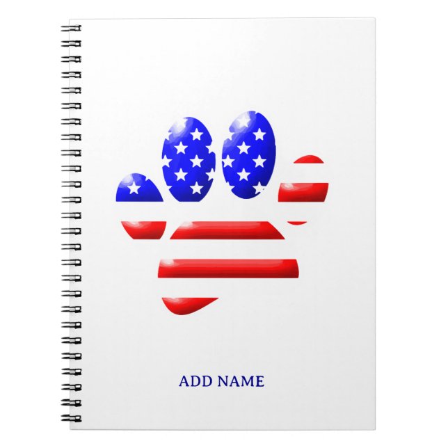 Carnet EMPREINTE DE PATTE américain du Drapeau (Devant)