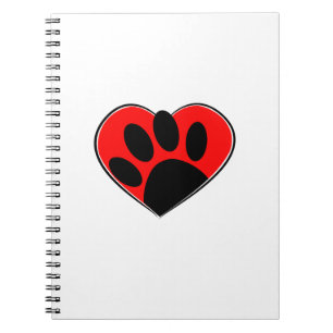 Carnet Empreinte de patte Amoureux des chiens Et Coeur Ro