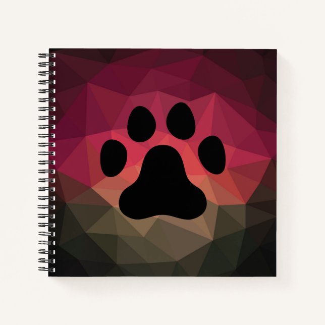 Carnet Empreinte de patte animal de compagnie, motif d'em (Devant)