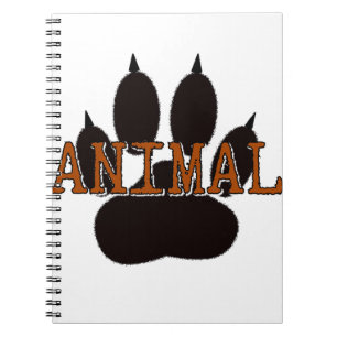 Carnet Empreinte de patte d'animal noir