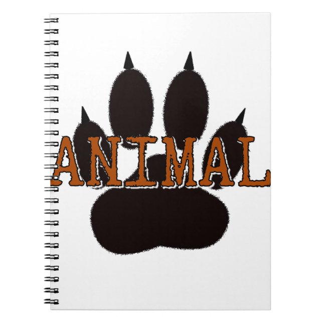 Carnet Empreinte de patte d'animal noir (Devant)