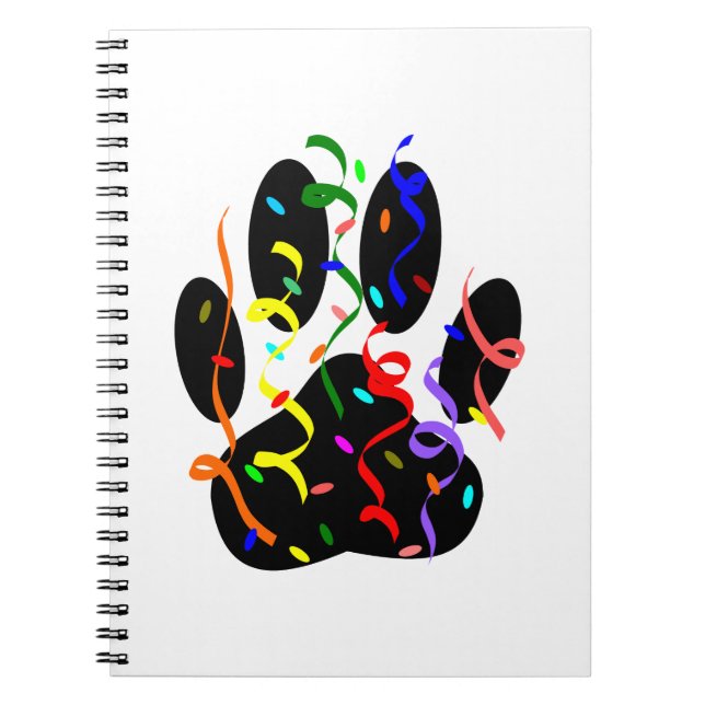 Carnet Empreinte de patte De Chien Avec Confetti Et Strea (Devant)