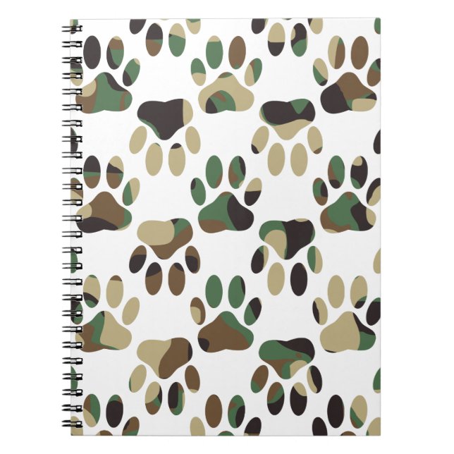 Carnet Empreinte de patte de chien Motif Camo (Devant)