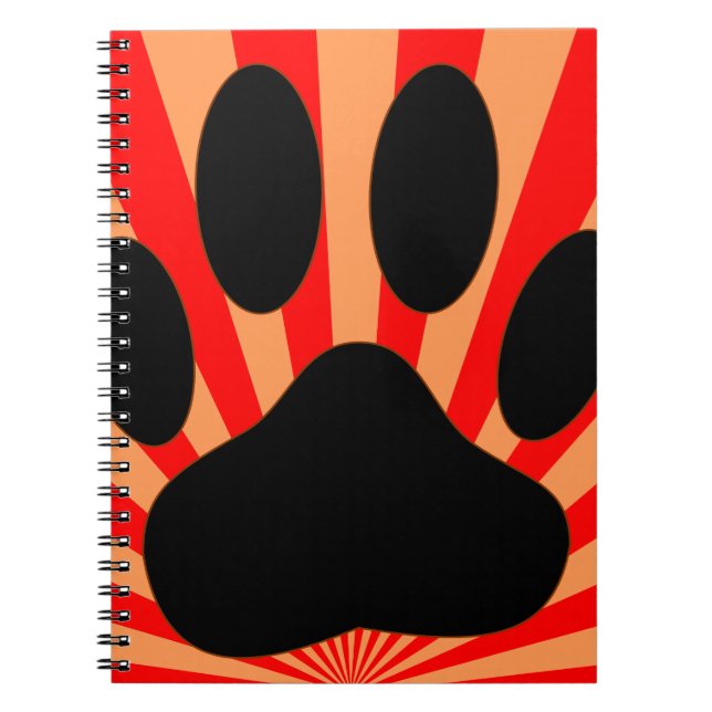 Carnet Empreinte de patte de chien radiant (Devant)