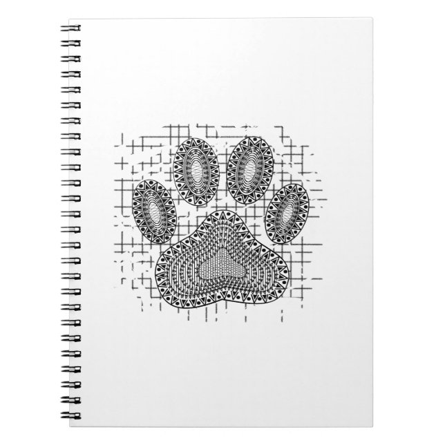 Carnet Empreinte de patte de chien tribal sur Arrière - p (Devant)