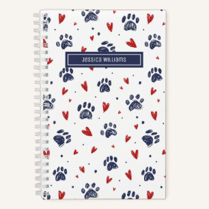 Carnet Empreinte de patte de Coeur Motif de chien doux Am