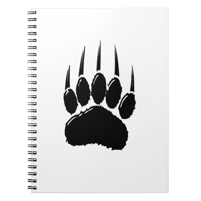 Carnet Empreinte de patte de l'ours noir brillant (Devant)
