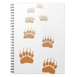 Carnet Empreinte de patte d'ours grizzli dégradé