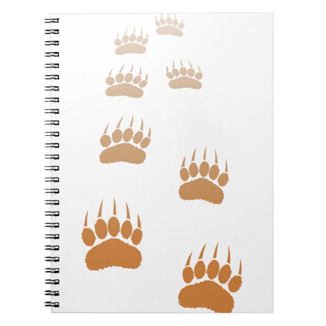 Carnet Empreinte de patte d'ours grizzli dégradé (Devant)