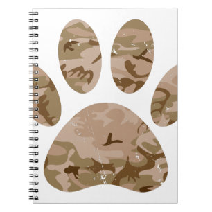 Carnet Empreinte de patte en détresse de Camo Dog du dése