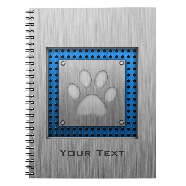 Carnet Empreinte de patte ; Métal-regard (Devant)