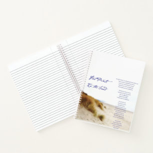 Carnet empreintes dans le sable