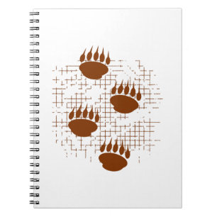 Carnet Empreintes de pattes De Cub Ours Sur Arrière - pla