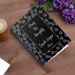 Carnet Empreintes de pattes mignons Chat personnalisé Nom