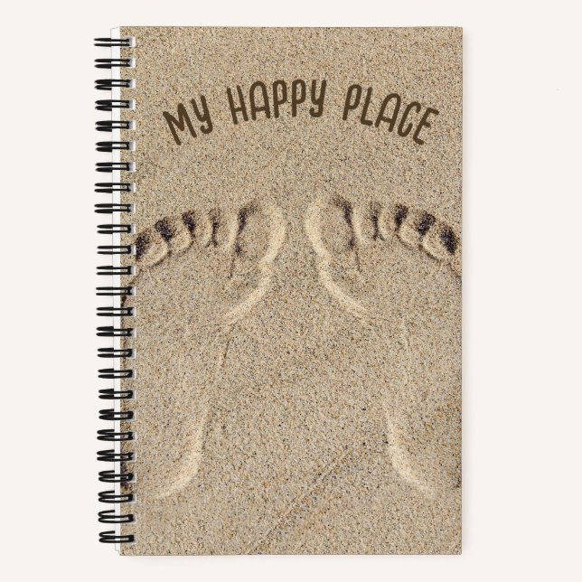 Carnet Empreintes de pieds nus dans le sable (Recto)
