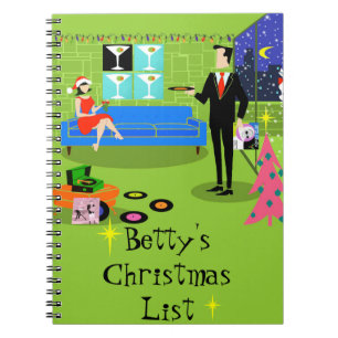 Carnet en couple de Noël urbain rétro